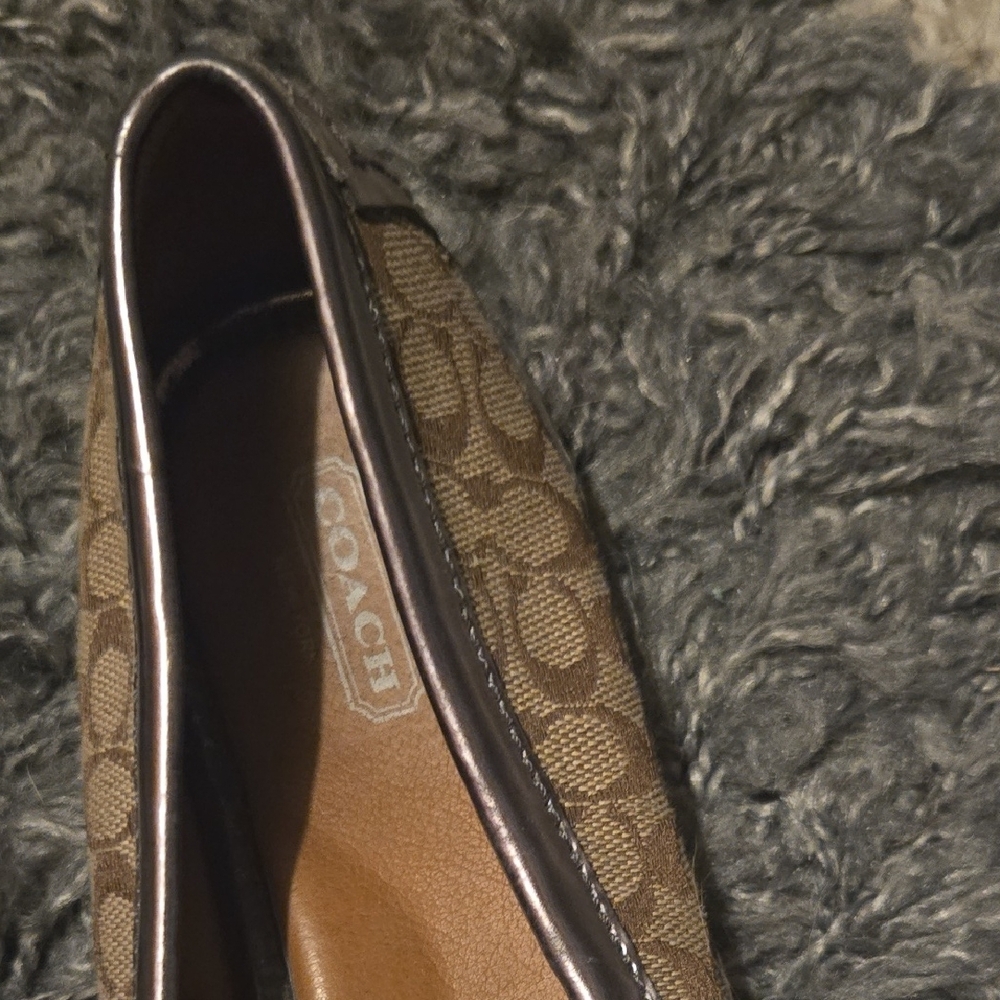 Coach Women's Brown and Silver Loafers - Picture 8 of 8